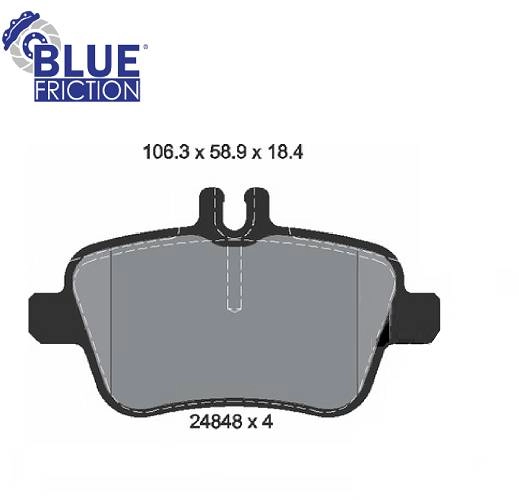 PASTILHA DE FREIO TRASEIRA MB CLA200 13/ - CLASSE A A180 - A200 12/ - CLASSE B B180/B200/B250 11/