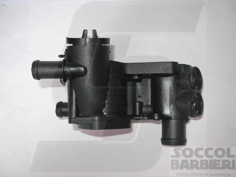 CAVALETE DISTRIBUIÇÃO ÁGUA OU CARCAÇA VÁLVULA TERMOSTÁTICA COM AR QUENTE CARCACA VALVULA TERMOSTATICA VW GOL/PARATI 1.0 97/01 8/16V DUAS SAIDAS