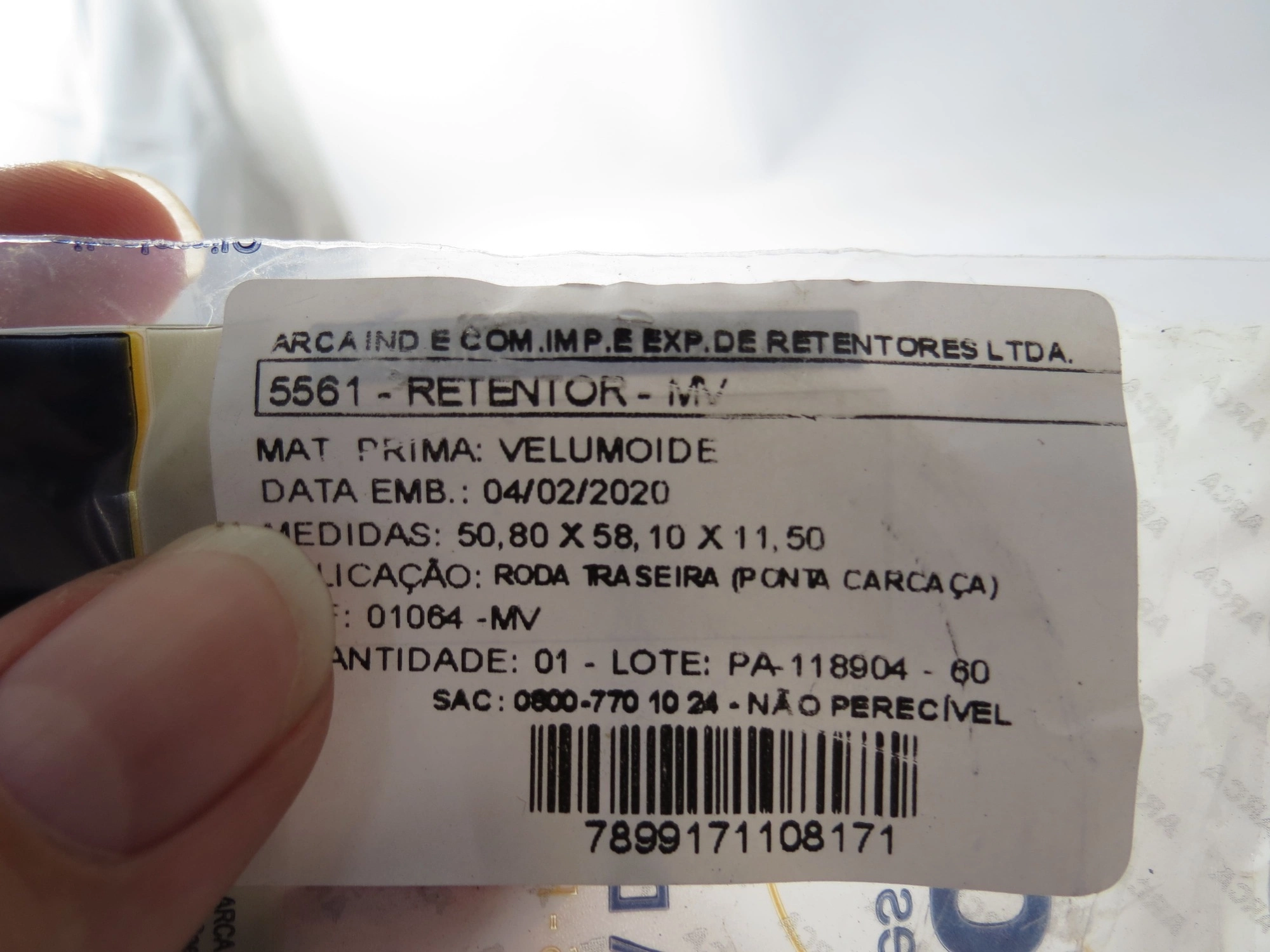 RETENTOR CUBO DE RODA TRASEIRA/PONTA CARCAÇA GM A-C-D-60/80/90 - 50,80X58,10X11,50MM