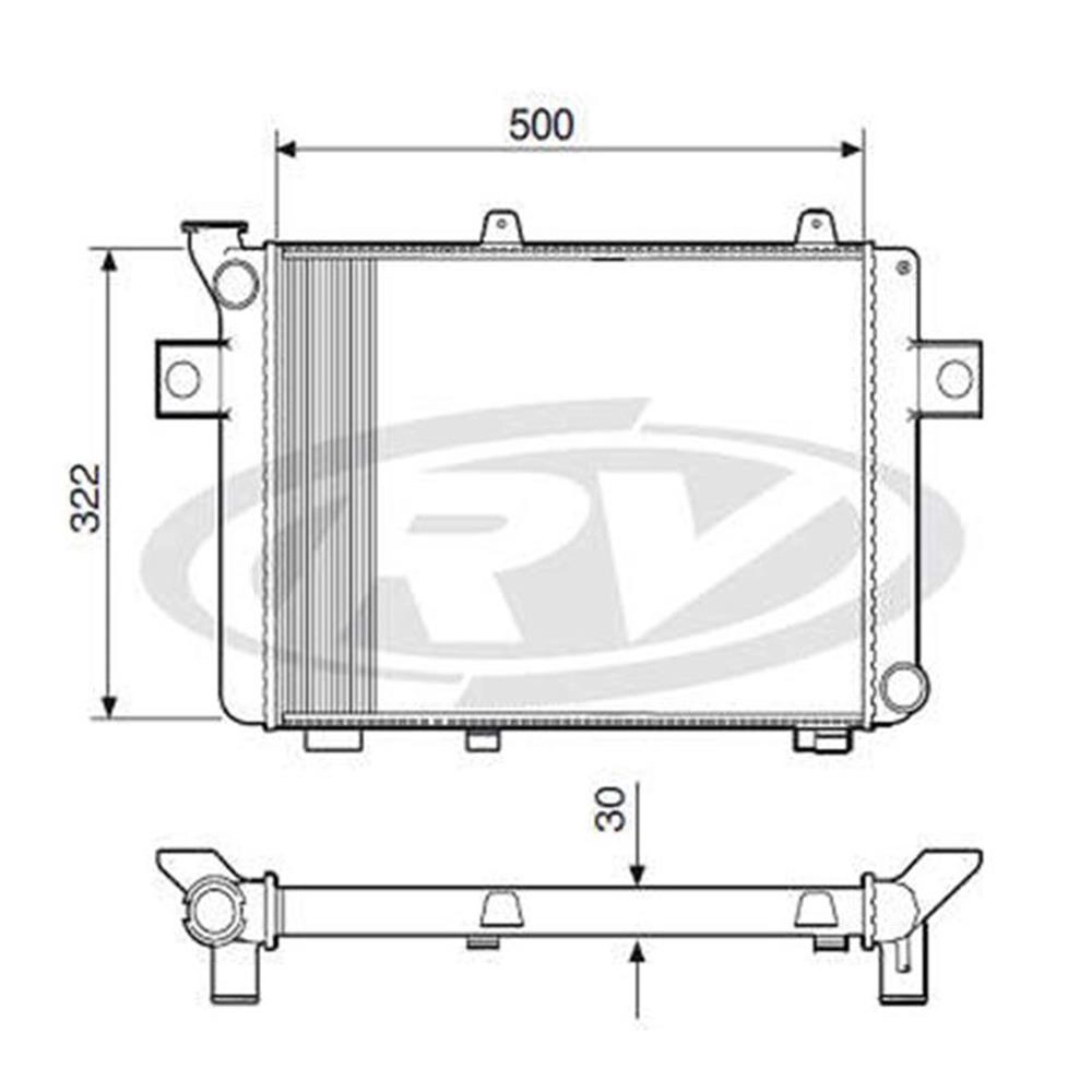 RADIADOR MOTOR EXPANDIDO FORD BELINA/CORCEL 1982/1986 DEL REY/PAMPA 1982/1989 1.6 CHT