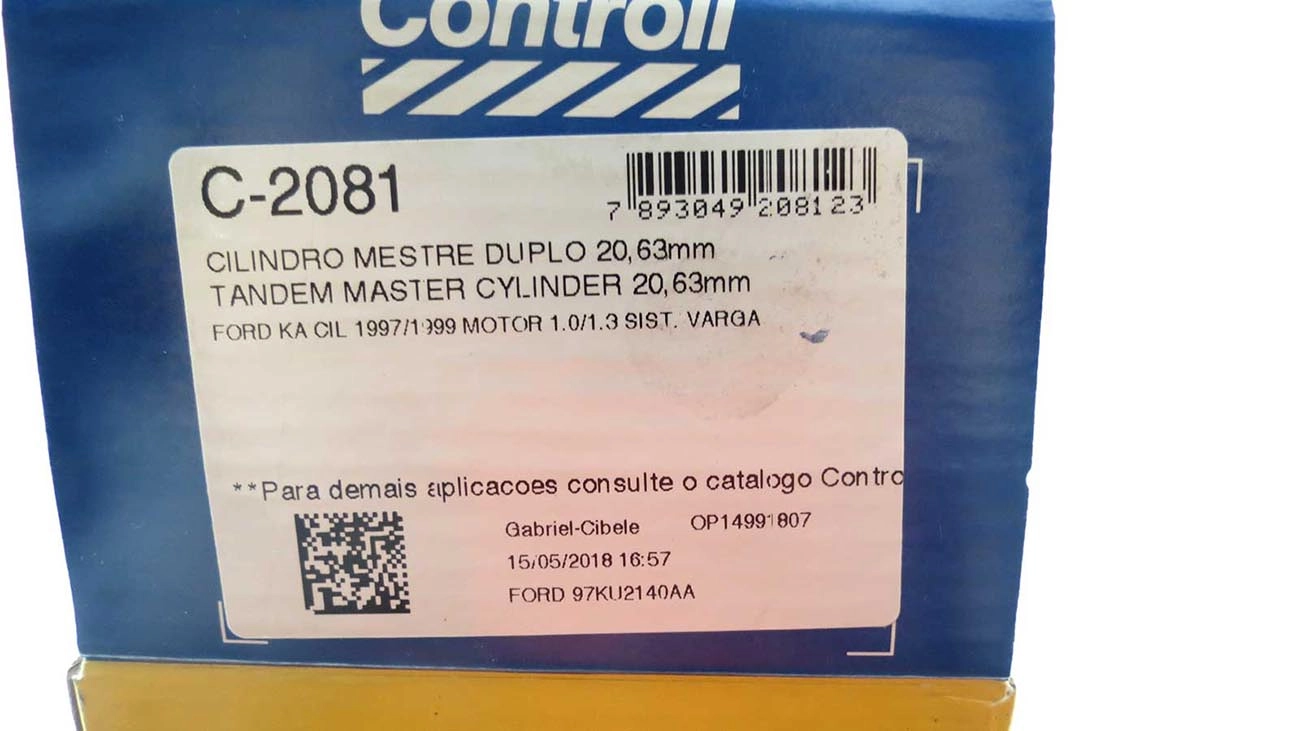 CILINDRO MESTRE FREIO FORD KA 97/99 - 13/16 - 20,630 MM