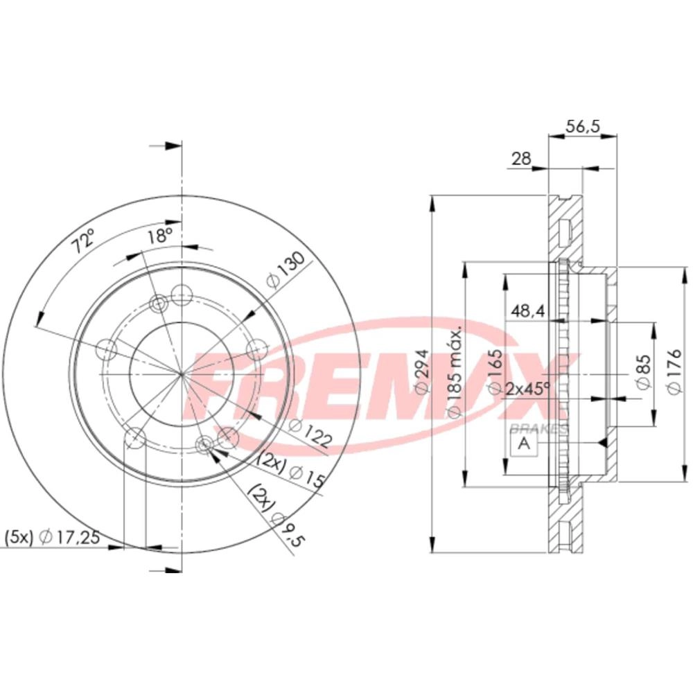 DISCO FREIO DIANTEIRO VENTILADO 294,00MM SSANGYONG ACTION 07/ KYRON 2.7 20V REXTON