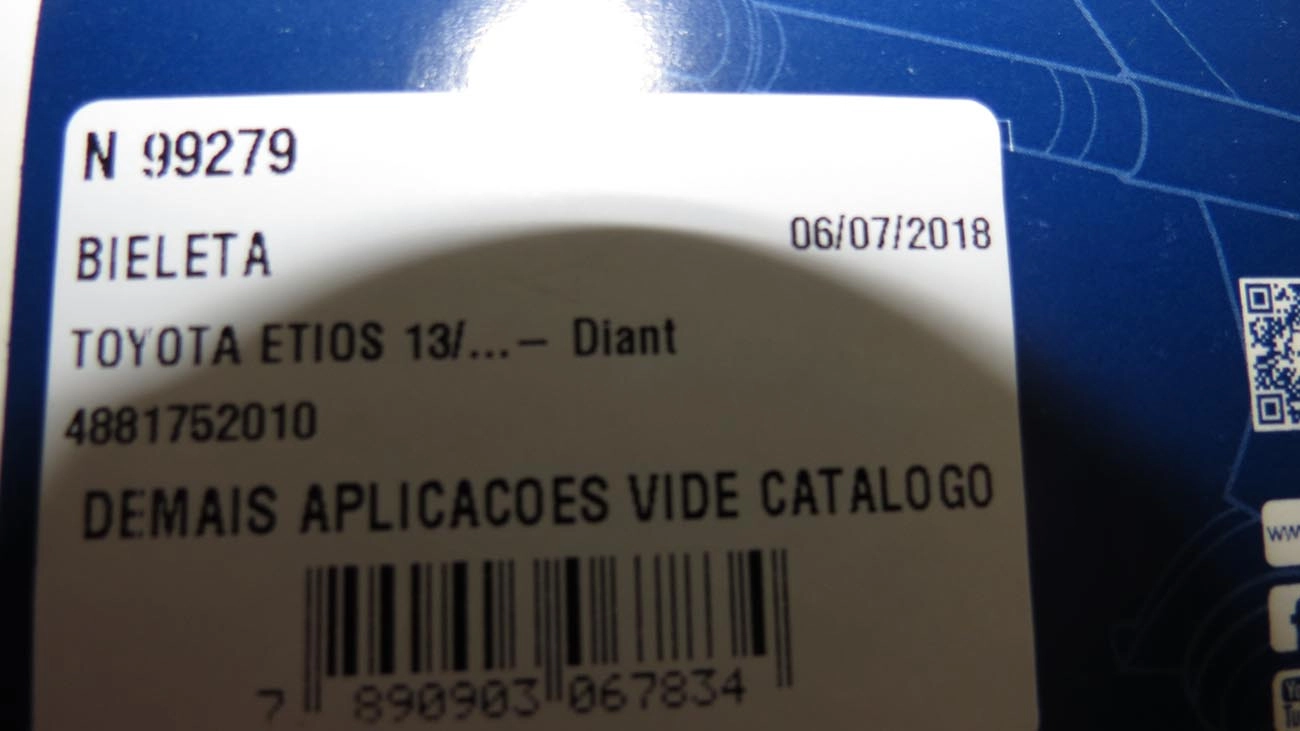 BIELETA DIANTEIRA LD/LE TOYOTA ETIOS 11/20 - YARIS AUTOMÁTICO  19/21 - JAC MOTORS J2 12/16