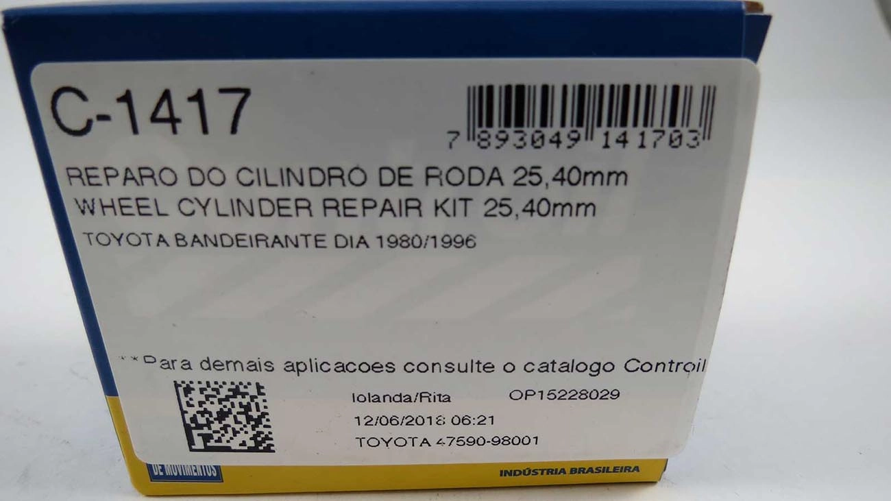 REPARO CILINDRO RODA 25.40MM TOYOTA BANDEIRANTE 80/96 1P DIANTEIRO