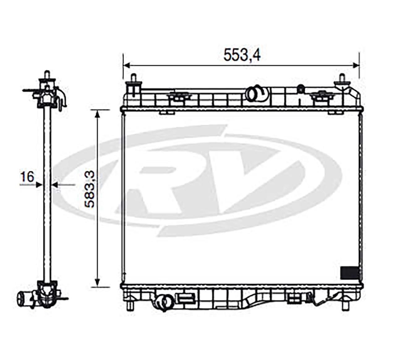 RADIADOR ÁGUA MOTOR CONSTRUÇÃO BRASADO COM OU SEM AR CONDICIONADO MANUAL FORD ECOSPORT 1.6/2.0 16V 12/17 KA 1.0/1.5/1.6 15/17 ACD