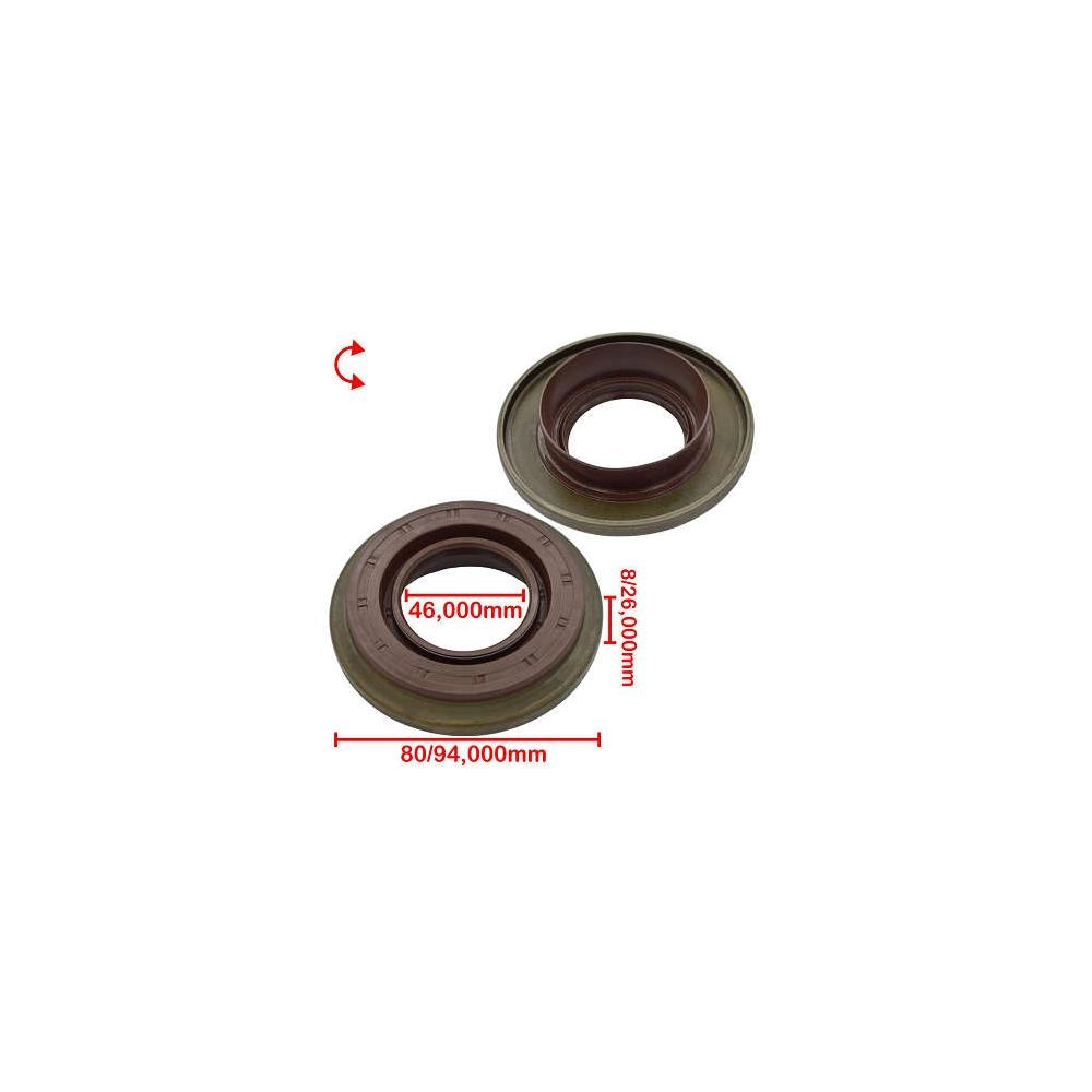 RETENTOR SAÍDA DIFERENCIAL DIANTEIRO SEMI EIXO DIREITO TOYOTA HILUX/SW4 2.7/3.0 12/23 - 46X80X94X8X2