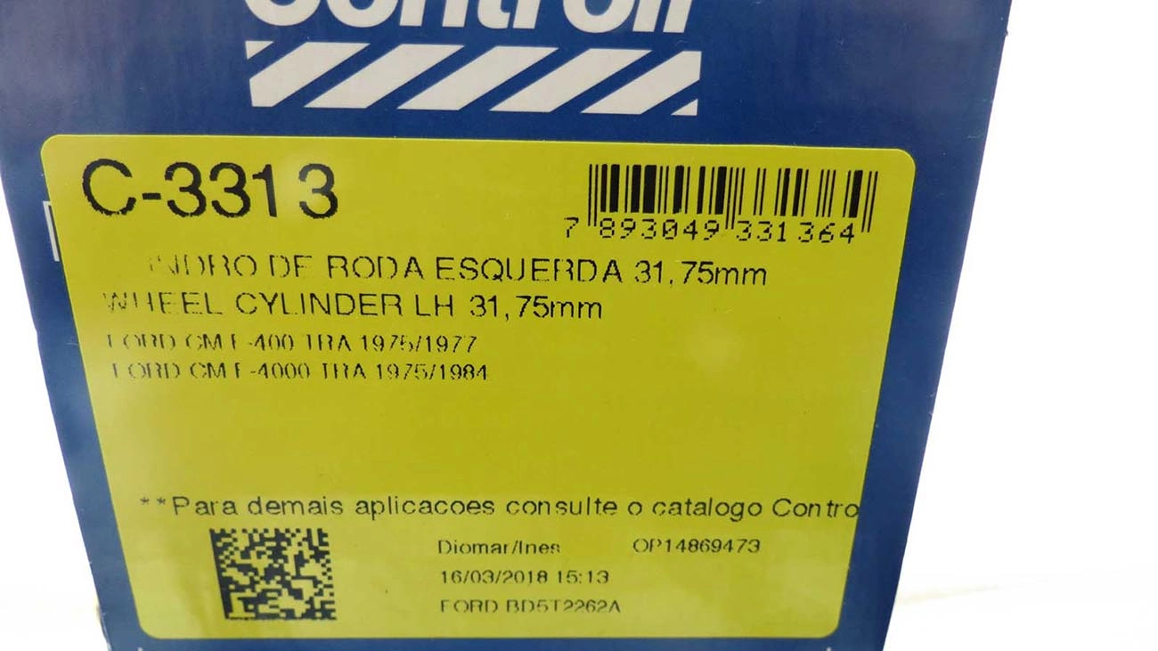 CILINDRO RODA FREIO TRASEIRO LADO ESQUERDO 1-1/4 31,750MM TRASEIRA ESQUERDA FORD F-350/400/4000 72/84