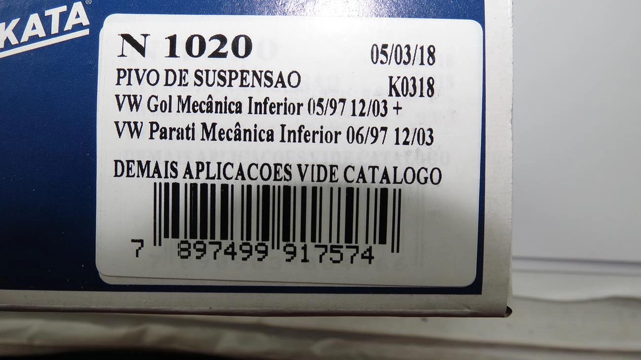 PIVÔ SUSPENSÃO DIREITO/ESQUERDO DIREÇÃO MECÂNICA PINO 17MM LD/LE VW GOL/PARATI 04.97/ SAVEIRO 11.97/