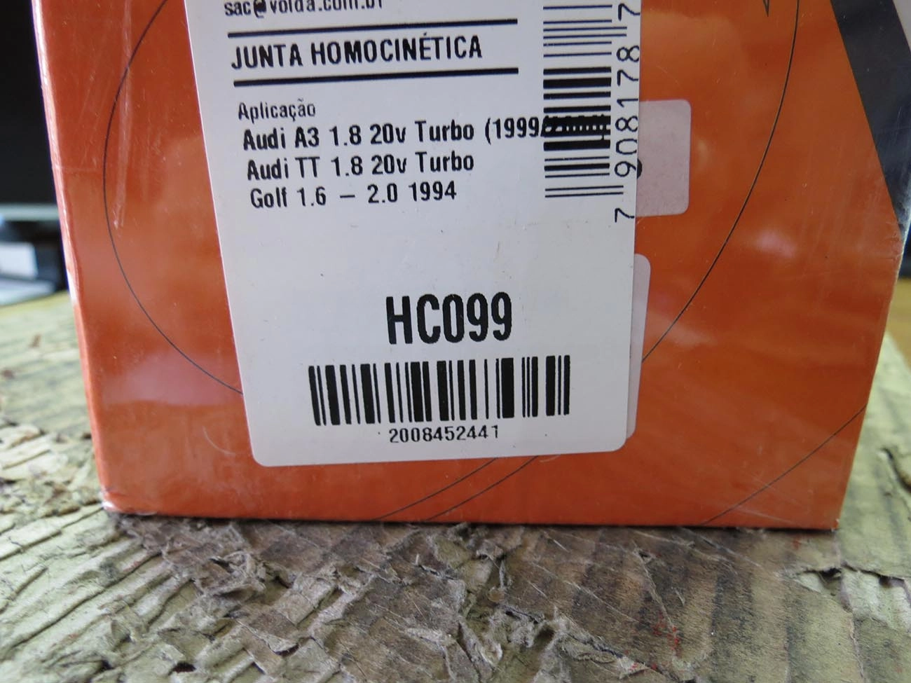 HOMOCINÉTICA RODA AUDI A3 1.8 TURBO 99/08 - TT 1.8T 99/06 - GOLF 94/98 1.8/2.0 - 30/36 ESTRIAS T.INT