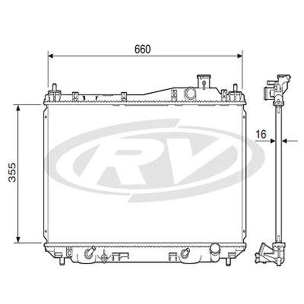 RADIADOR MOTOR BRASADO HONDA CIVIC 1.7 16V 2001/2005 - COM AR CONDICIONADO - AUTOMÁTICO/MANUAL