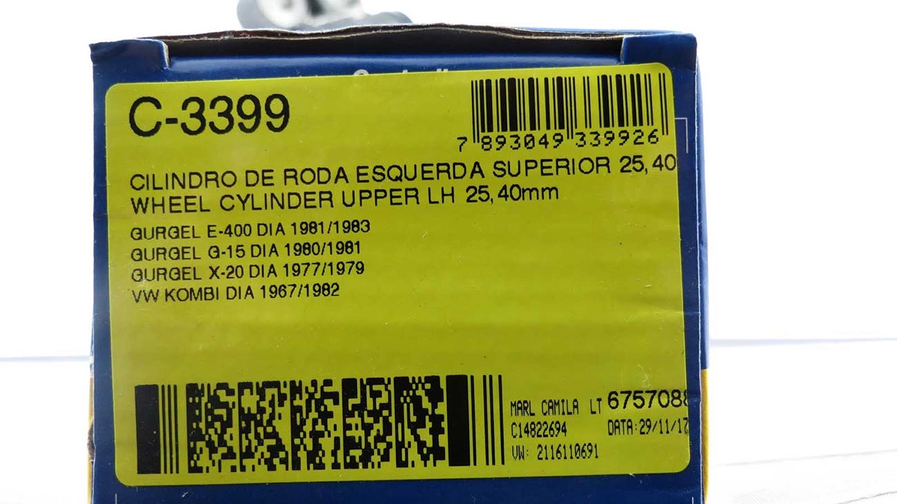 CILINDRO RODA DIANTEIRO SUPERIOR LADO ESQUERDO DIANTEIRA VW KOMBI 67/82 1P