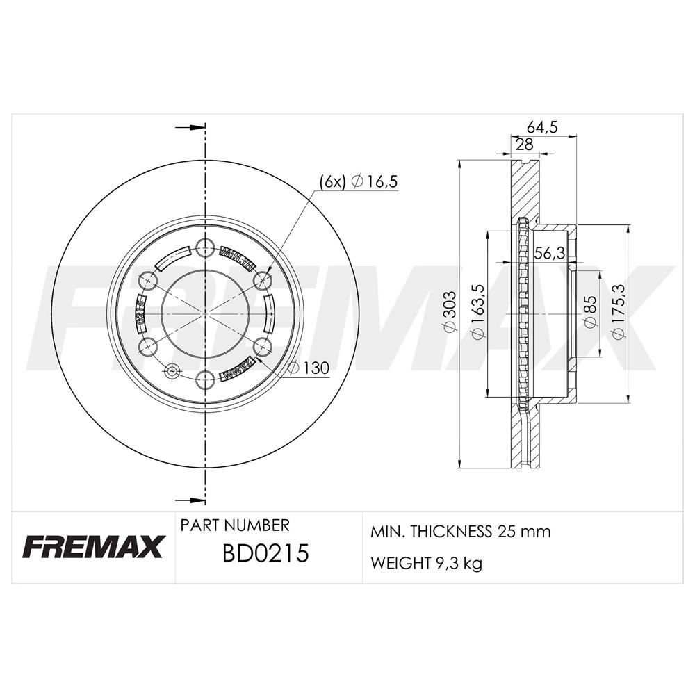 DISCO FREIO DIANTEIRO VENTILADO 303MM VW DELIVERY 4.150/6.160/EXPRESS 2.8 17/21