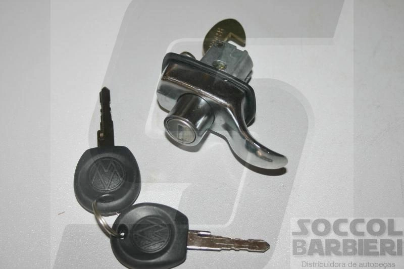 FECHADURA PORTA MALAS VW FUSCA 70/ TODOS - BOTAO TAMPA MOTOR C/CHAVE - CROMADO