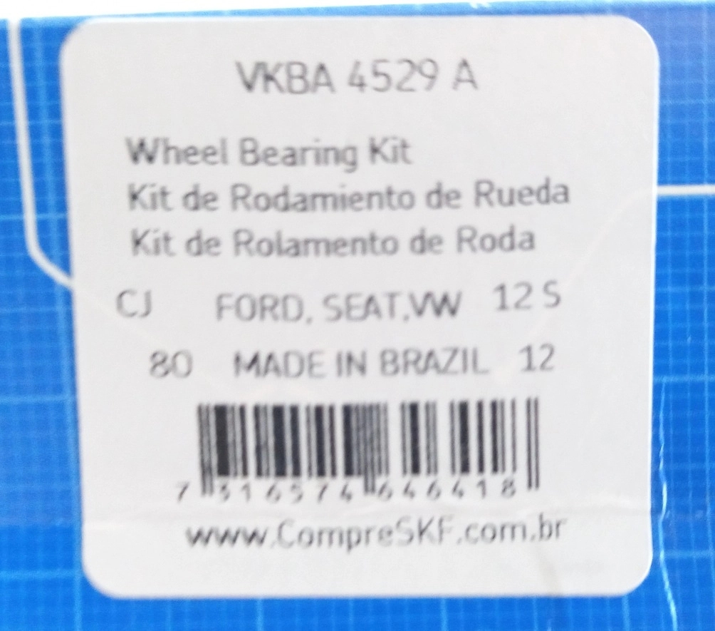 KIT ROLAMENTO CUBO RODA TRASEIRO FABRICADO BRASIL VW GOL/VOYAGE/PASSAT/PARATI/SAVEIRO/SANTANA