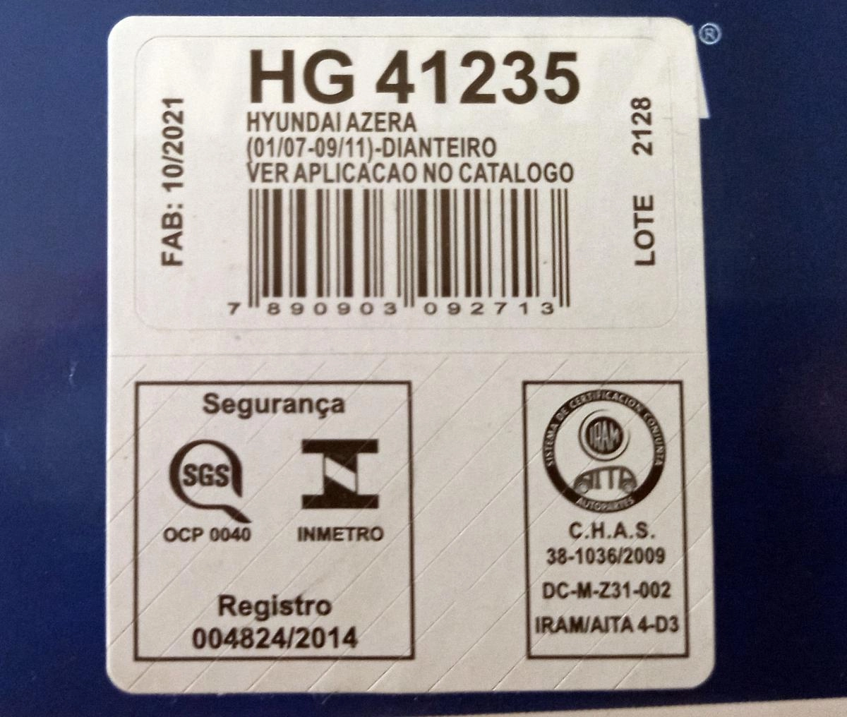AMORTECEDOR DIANTEIRO HYUNDAI AZERA 2007/2011 - DIREITO/ESQUERDO - PRATO DA MOLA PEQUENO