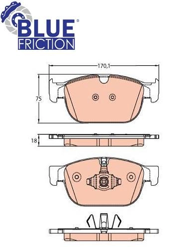 PASTILHA DE FREIO DIANTEIRA VOLVO C40 21/ - S60 19/ - S90 14/ - V60 18/ - XC40/XC60 17/ - XC90 14/