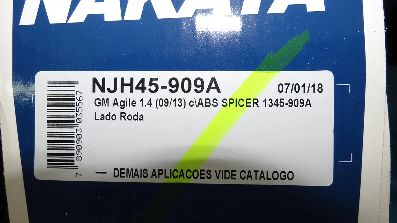 HOMOCINÉTICA RODA COM ABS GM AGILE 10/14 - CELTA 13/15 - CLASSIC 10/15 -  21/22 ESTRIAS T.CENTRAL