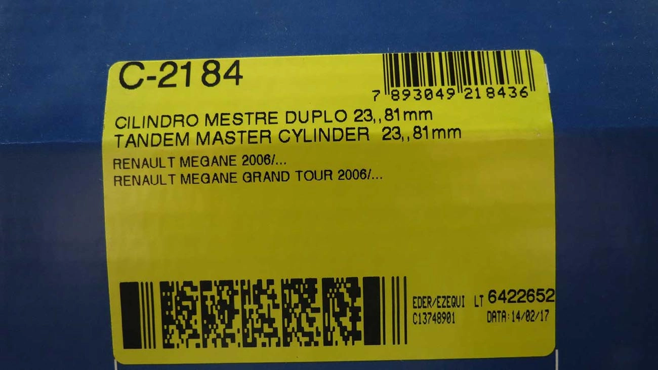 CILINDRO MESTRE FREIO RENAULT MEGANE/GRAND TOUR 2006/ - 23.81MM