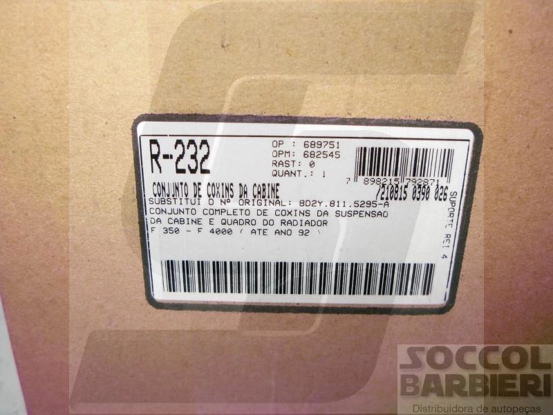 JOGO COXINS CABINE QUADRO RADIADOR COXIM FORD F-350/4000 72/92 COMPLETO