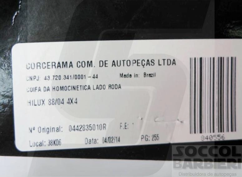 KIT REPARO HOMOCINÉTICA LADO RODA TOYOTA HILUX 4X4 88/04 - 30X95X95MM
