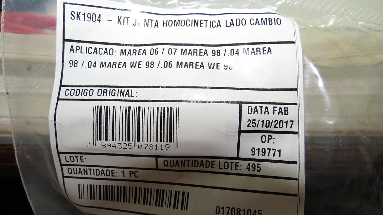 KIT REPARO HOMOCINÉTICA LADO CÂMBIO SEM FLANGE FIAT TEMPRA/TIPO 2.0 - EXCETO TURBO - 23X60X80MM