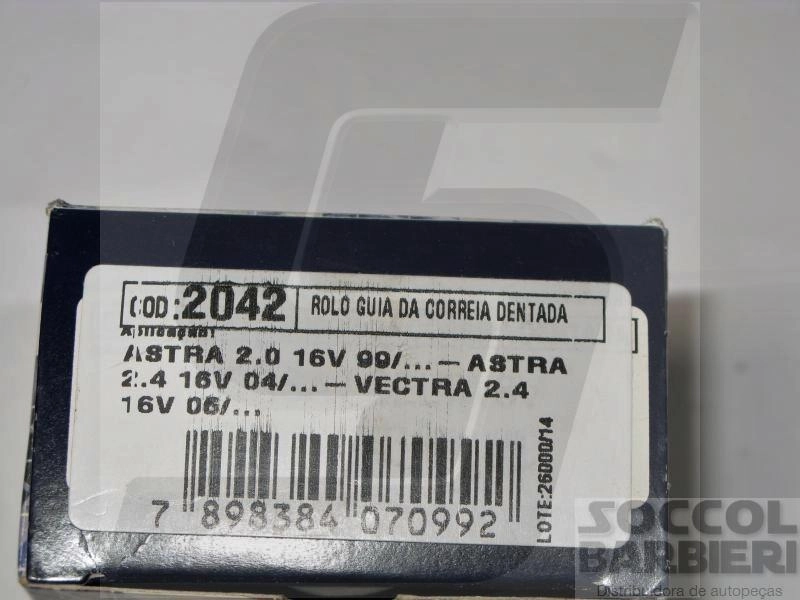 POLIA AUXILIAR CORREIA COMANDO GM ASTRA 2.0/2.4 16V - VECTRA 2.4 16V 2004/ - 10.30X54.00X27.50MM
