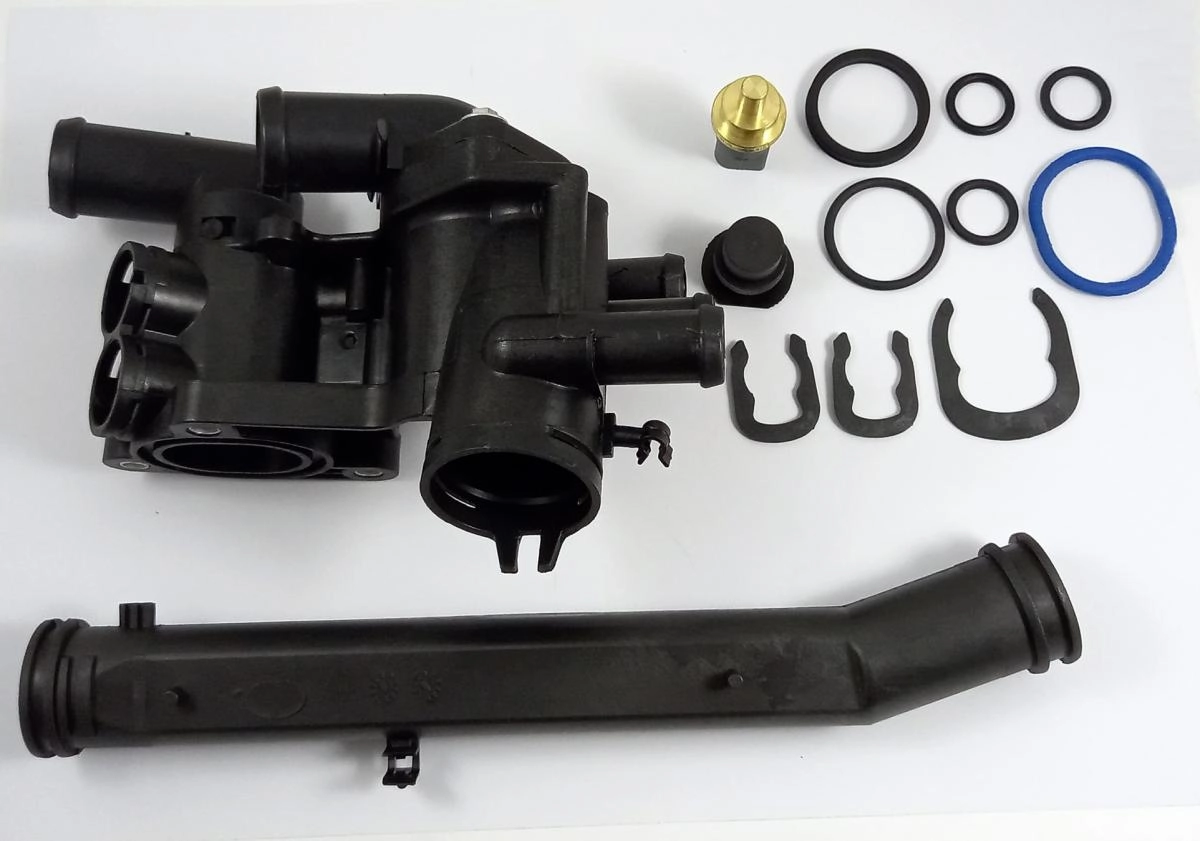 KIT CARCAÇA ÁGUA COMPLETA SENSOR CINZA VW FOX 03/08 GOL/PARATI/SAVEIRO 02/ KOMBI 06/ - GOLF 99/