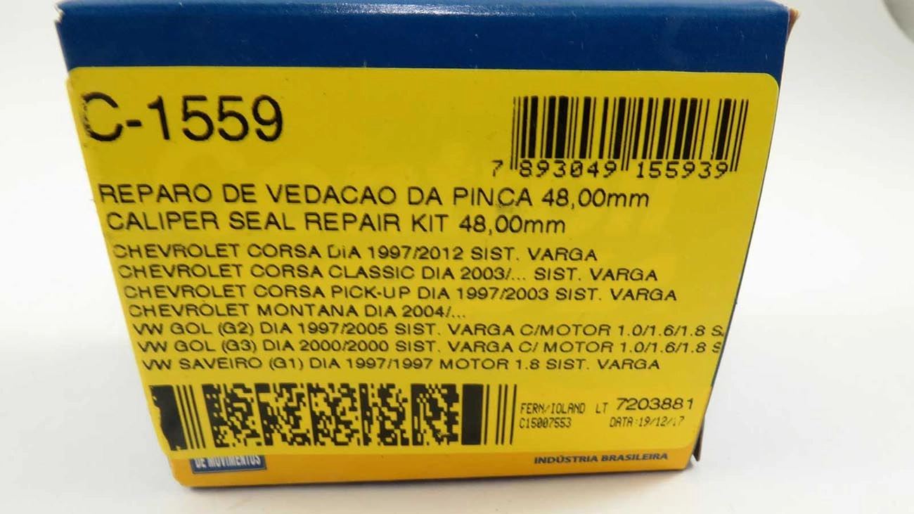 REPARO VEDAÇÃO PINÇA 48.00MM CILINDRO RODA VW GOL 1.0/1.6/1.8 97/ GERACAO II III 00/00 SAVEIRO DIANT