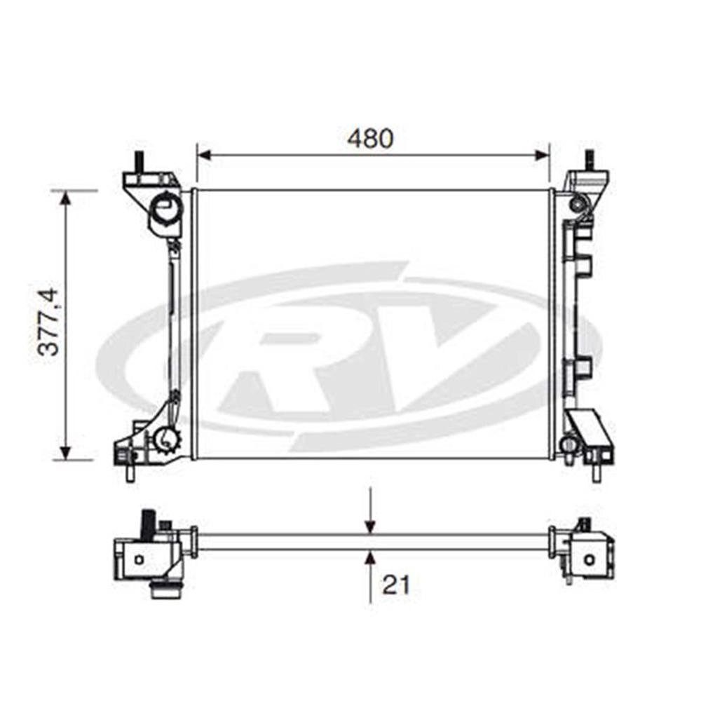 RADIADOR FIAT NOVO UNO/NOVO PALIO 1.0/1.4 10/ - GRAND SIENA 1.0/1.4 - MOBI 1.0/1.4 - SISTEMA DENSO