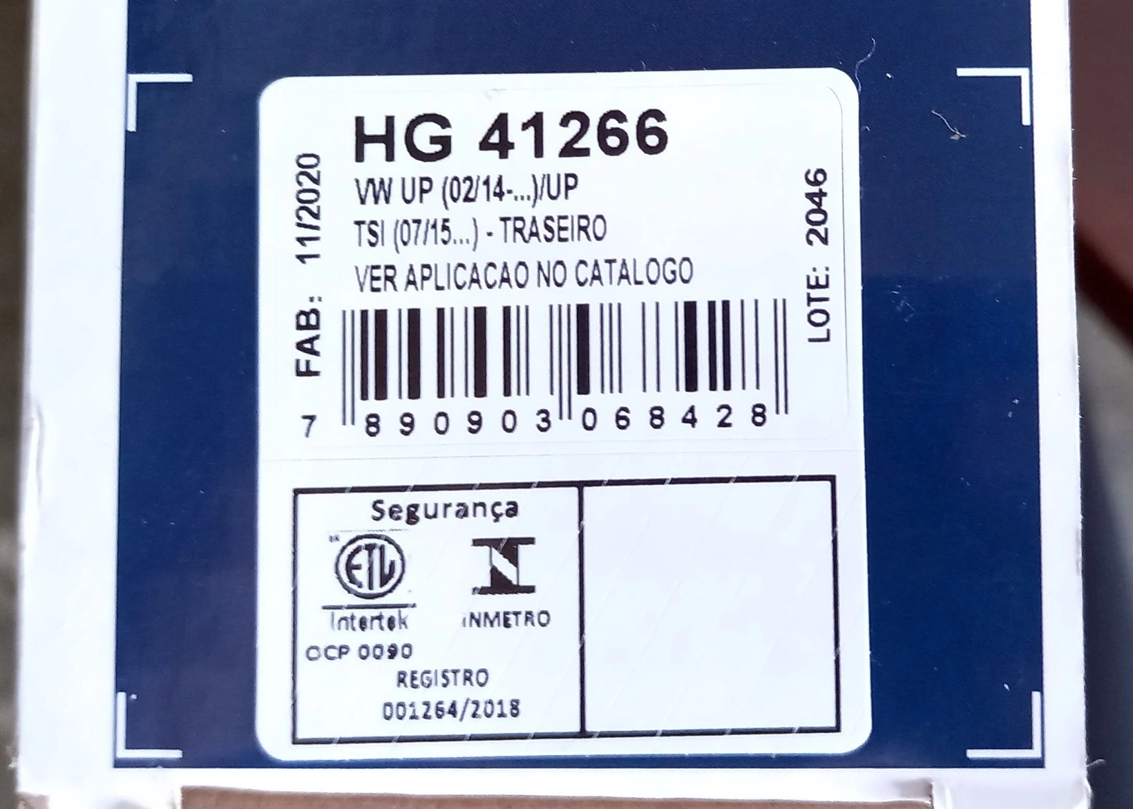 AMORTECEDOR TRASEIRO VW UP! 2014/2020 - TODOS MODELOS