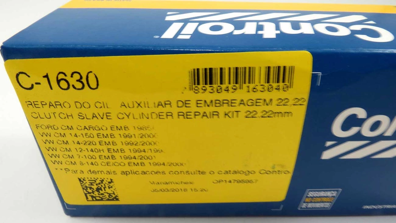 REPARO CILINDRO AUXILIAR EMBREAGEM 22.22MM VW 7.100/8.100/8.140/8.150/12.140/14.150