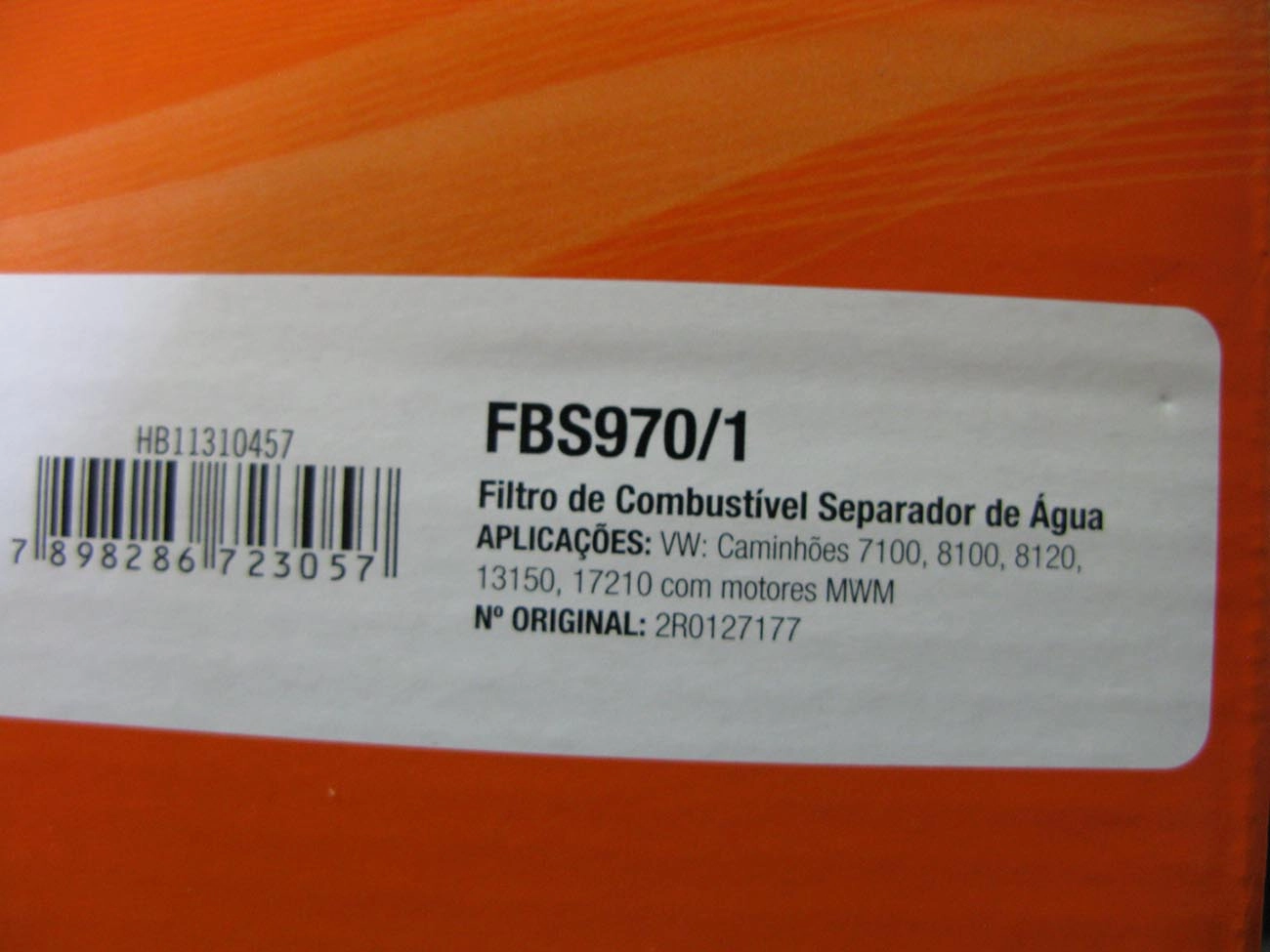 FILTRO COMBUSTÍVEL SEPARADOR ÁGUA COMBUSTIVEL AGUA VW CAMINHOES 7100/8100/8120/8150/13150/1318 SEDIMENTADOR