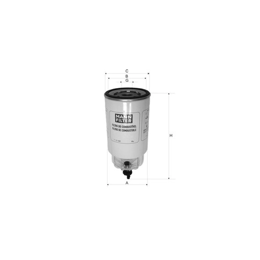 FILTRO COMBUSTIVEL VW 5/8/9/13/15/17/19/23/24/25/26/31 TON - SEPARADOR AGUA