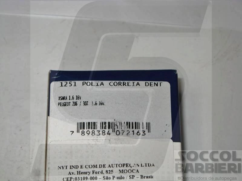 POLIA AUXILIAR CORREIA COMANDO PEUGEOT 206/207/208/307/2008 1.6 16V - 8.30X60.00X30.00MM