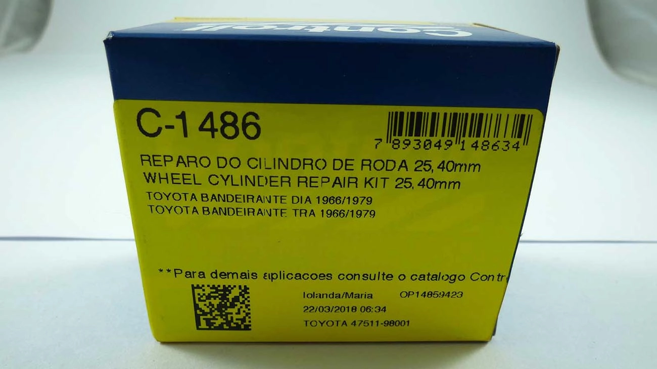 REPARO CILINDRO RODA 25.40MM TOYOTA BANDEIRANTE 66/79 DIANTEIRO/TRASEIRO
