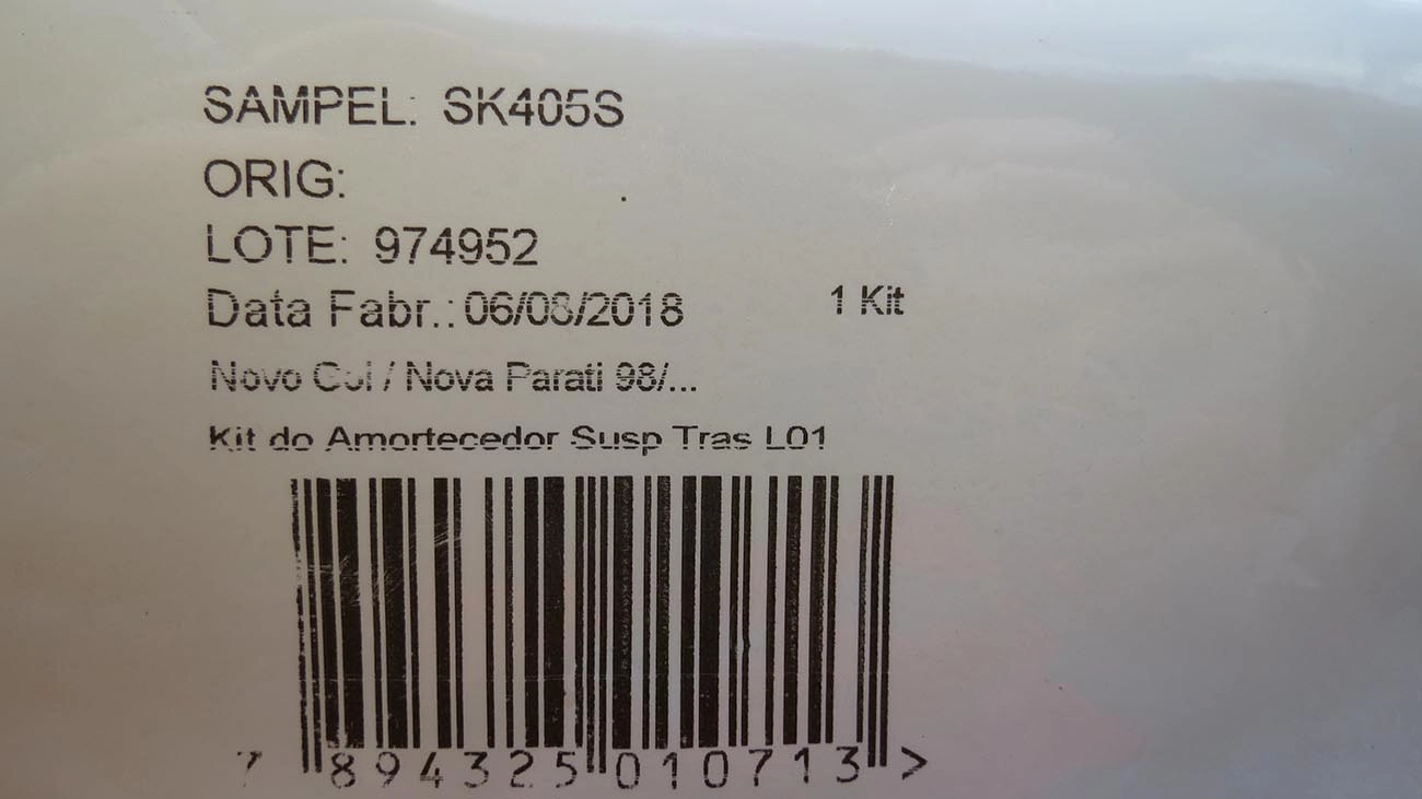 KIT AMORTECEDOR TRASEIRO BATENTE COIFA SEM CANECA VW GOL 98/ G5 08/12 PARATI/SAVEIRO VOYAGE