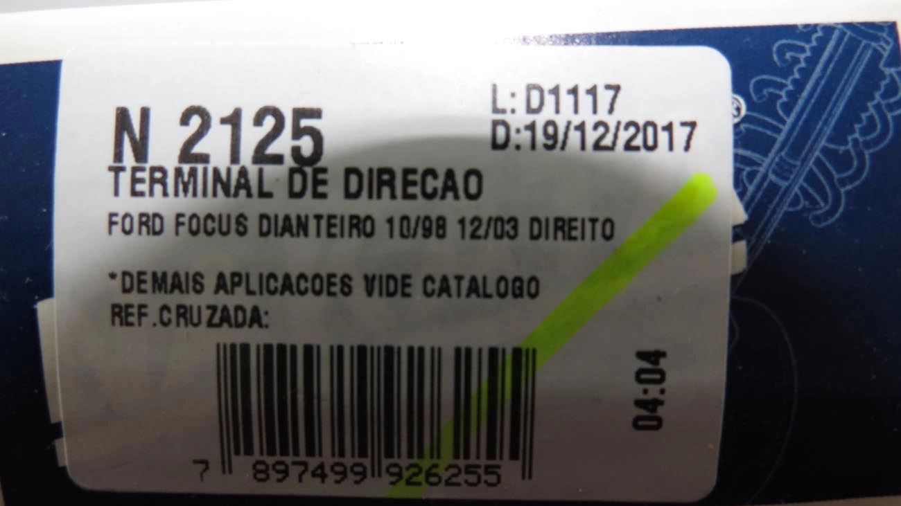 TERMINAL DIREÇÃO HIDRÁULICA DIREITO ROSCA INTERNA M14X2 FORD FOCUS 98/08