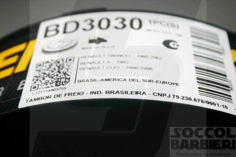 TAMBOR FREIO RENAULT CLIO/LOGAN/SYMBOL/TWINGO/R19