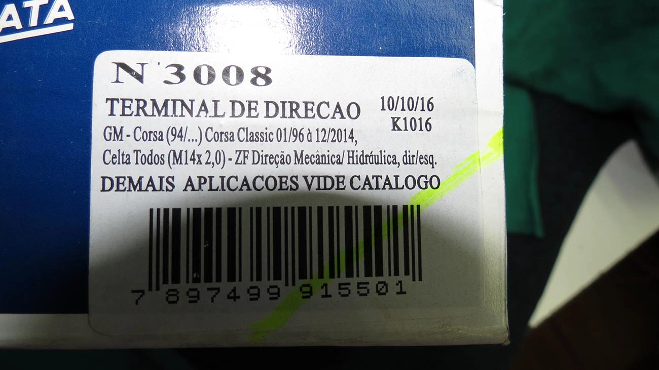 TERMINAL DIREÇÃO DIREITO/ESQUERDO M14X2 LD/LE GM CORSA 94/99 CAIXA ZF