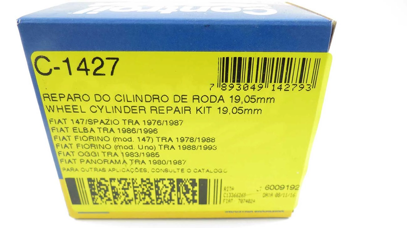 REPARO CILINDRO RODA 19.05MM FIAT 147/OGGI/PANORAMA/FIORINO/UNO EXCETO BENDIX 3/4 TRASEIRO