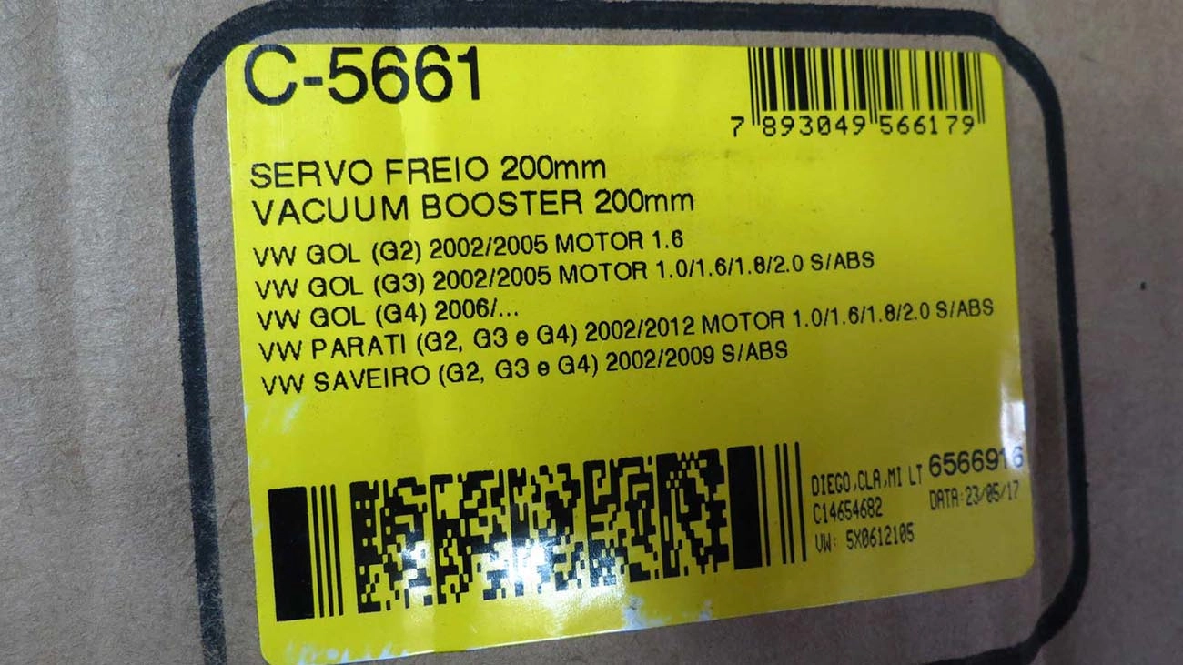 SERVO FREIO 200MM VW GOL 2002/ GER. III/IV PARATI/SAVEIRO II/III/IV S/ABS