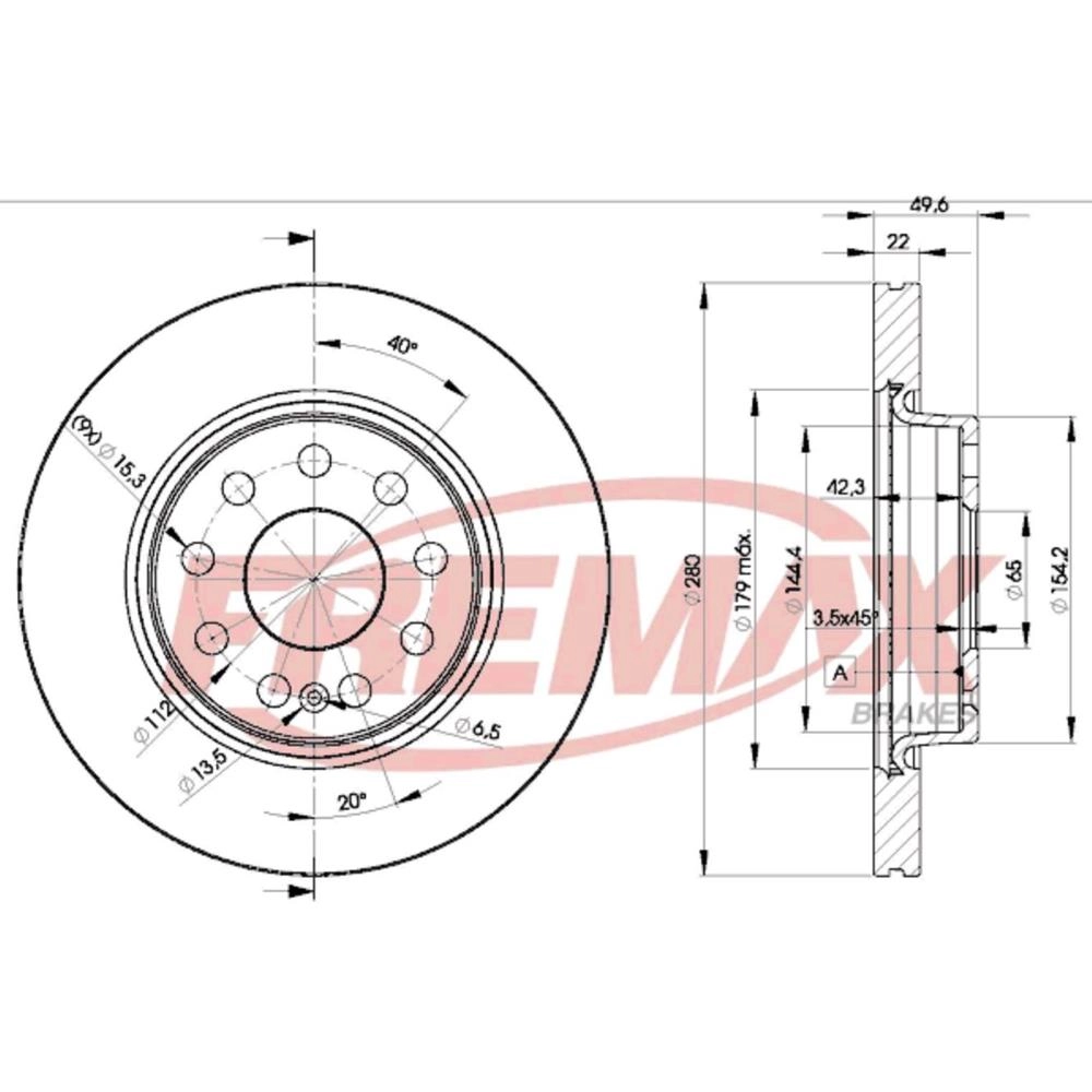 DISCO DE FREIO DIANTEIRO AUDI A3 1.6 8V 97/06 - VW JETTA 2.0 16V 10/18 - VENTILADO 280MM