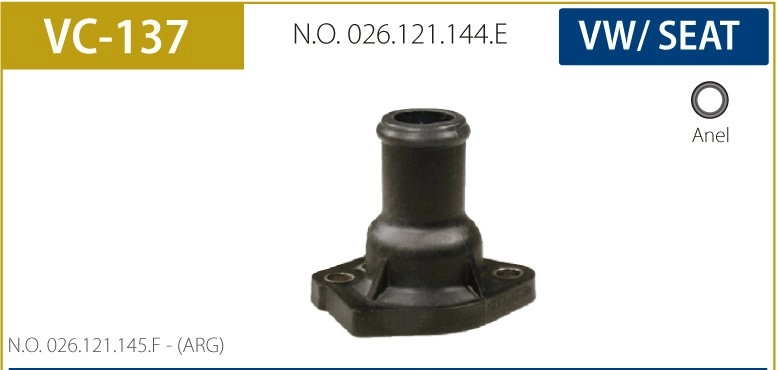 FLANGE MANGUEIRA CABECOTE VW GOLF 95/97 - POLO CLASSIC 97/98 - SEAT CORDOBA/IBIZA 1.8 96/