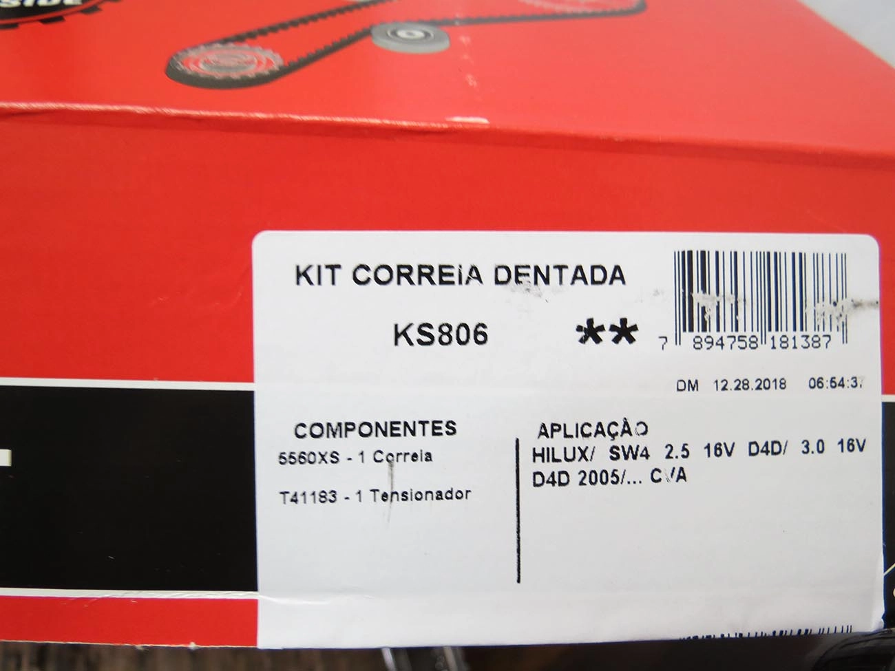 KIT CORREIA COMANDO TOYOTA HILUX 2.5/3.0 16V 05/ DIESEL - SEM PISTÃO HIDRÁULICO