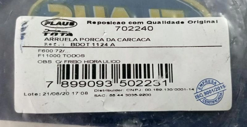 ARRUELA TRAVA PORCA DA CARCAÇA - FORD F600 72/ - F11000 TODOS