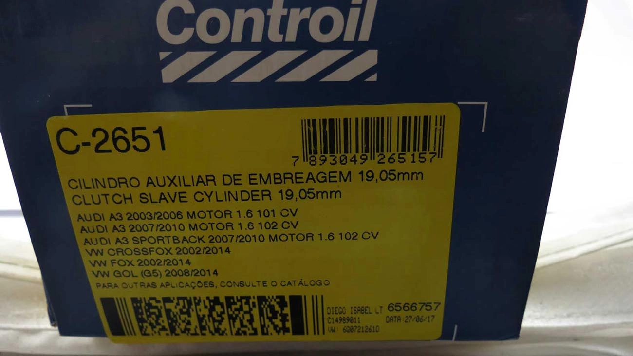 CILINDRO AUXILIAR EMBREAGEM VW NOVO GOL/VOYAGE/SAVEIRO 2008/ FOX 2004/
