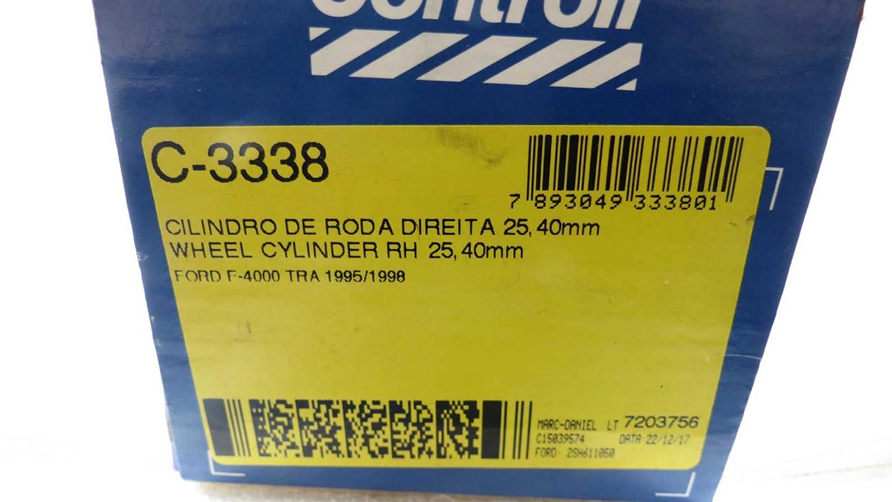 CILINDRO RODA FREIO TRASEIRO LADO DIREITO TRASEIRA DIREITA FORD F-4000 95/98 1P 25,40MM