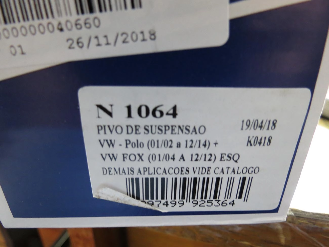 PIVÔ SUSPENSÃO ESQUERDO INFERIOR VW FOX 2003/2007 POLO 2002/ DIREITO MECÂNICA HIDRÁULICO