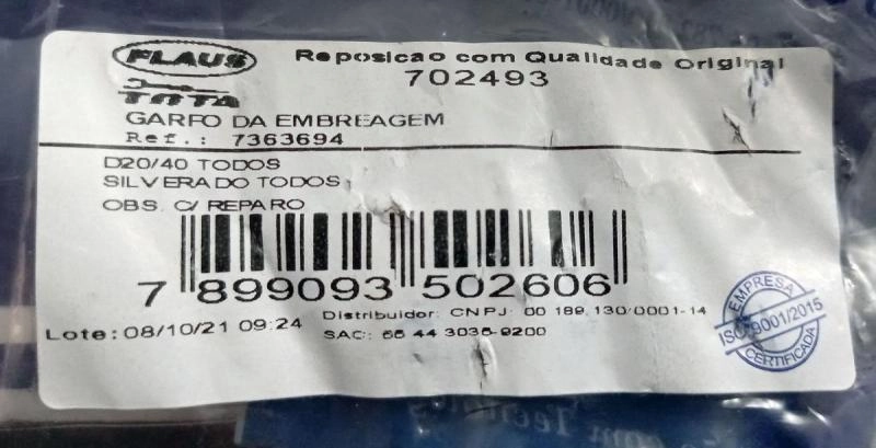GARFO EMBREAGEM GM A/C/D-20/40 85/ - SILVERADO 97/ COM REPARO