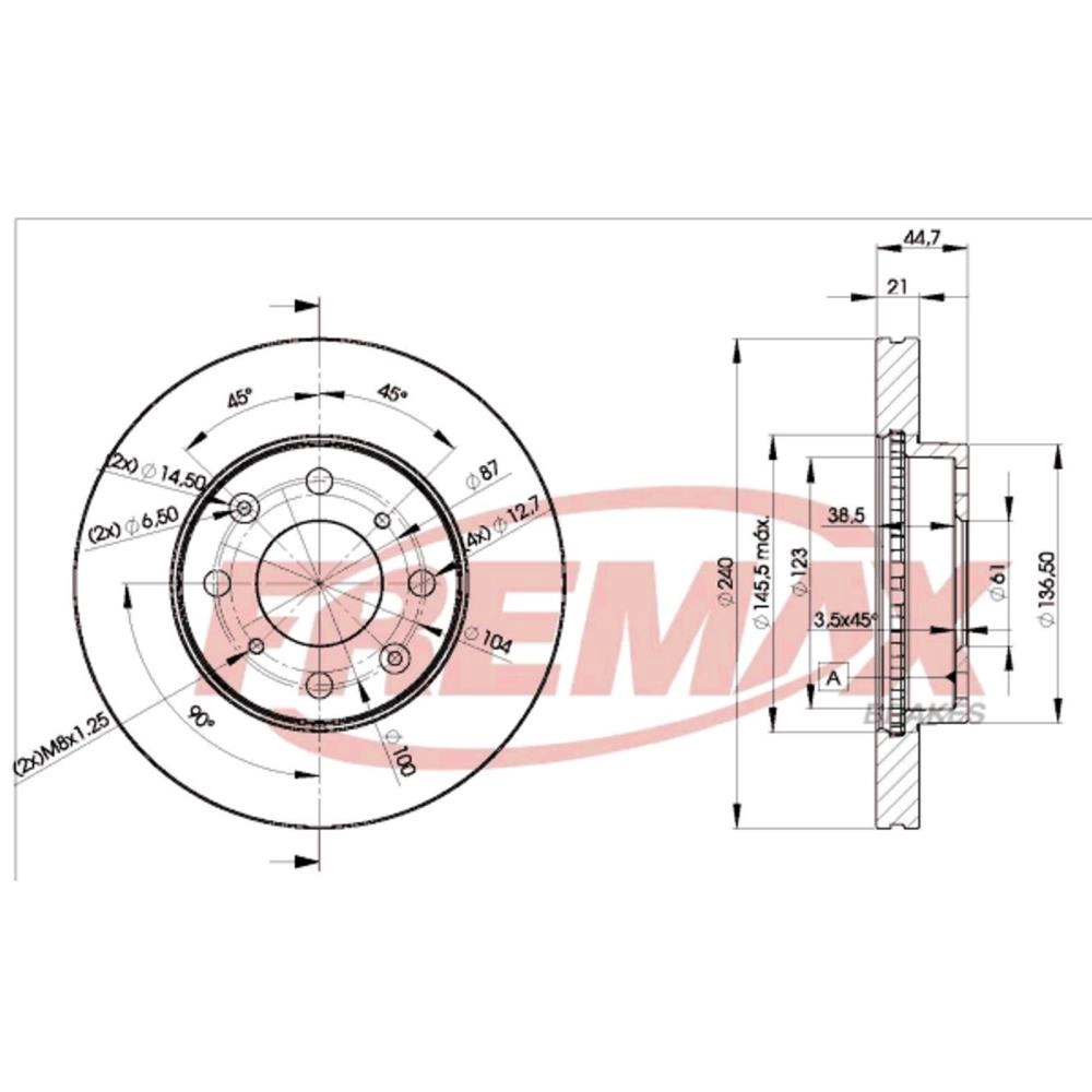 DISCO FREIO DIANTEIRO VENTILADO 240MM HONDA CIVIC 1991/2000 SENTRA 1.8 2000/2007